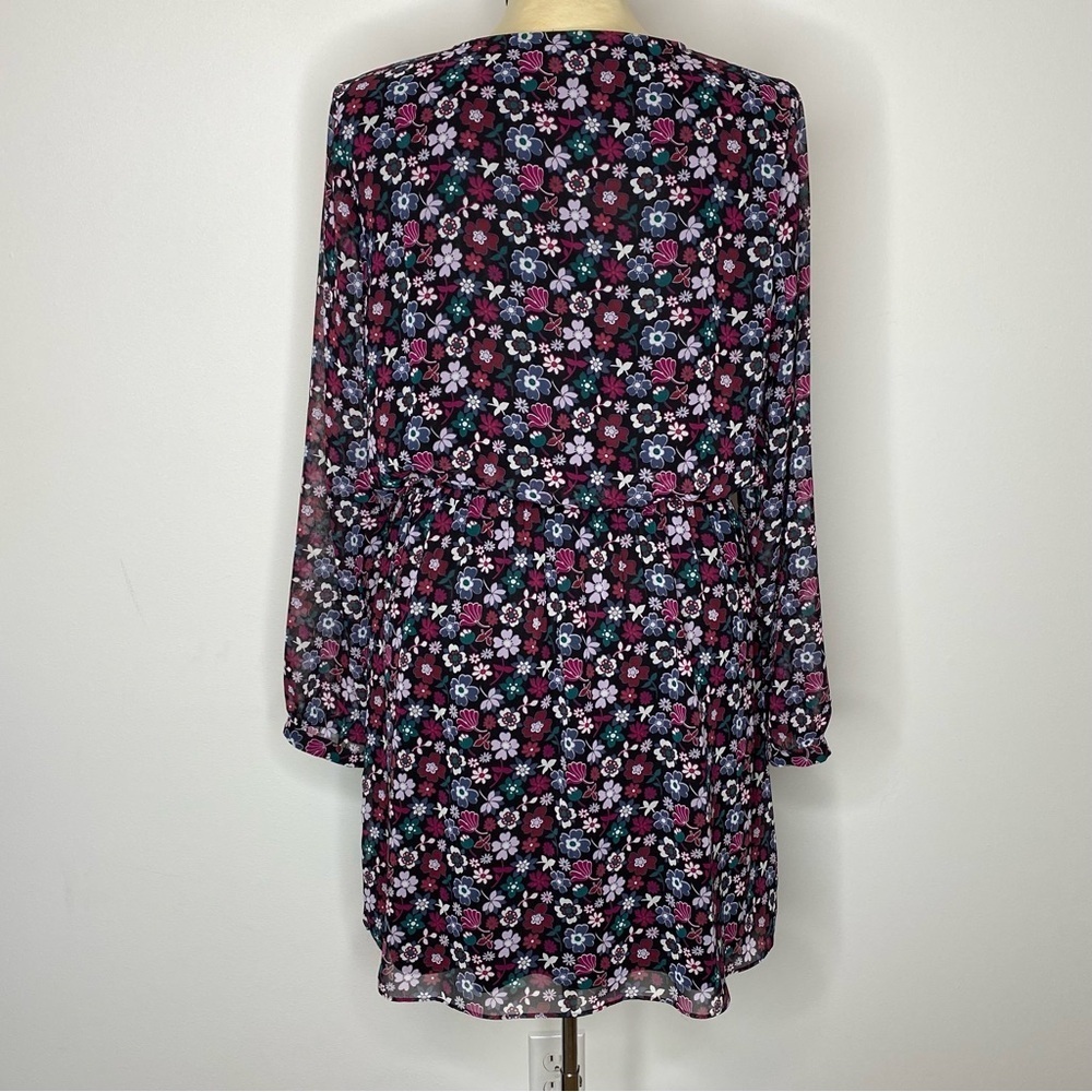 Express Mod Floral Print Long Sleeve Dress - Picture 2 of 12